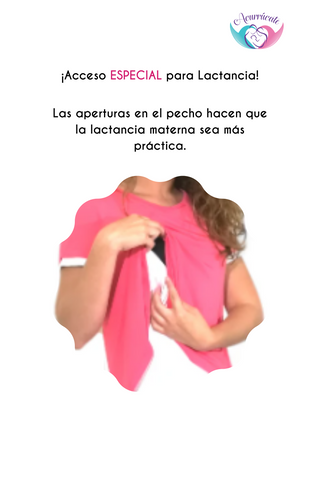 Imagen de Blusa Casual Rosa para Lactancia con Fondo