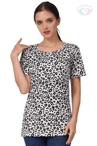 Imagen de Blusa De lactancia manga corta Estampado Leopardo