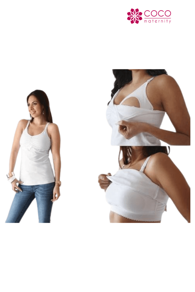 Blusa para lactancia tank coco maternity blanco