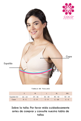 Imagen de Top para lactancia cuello V con doble soporte color Piel