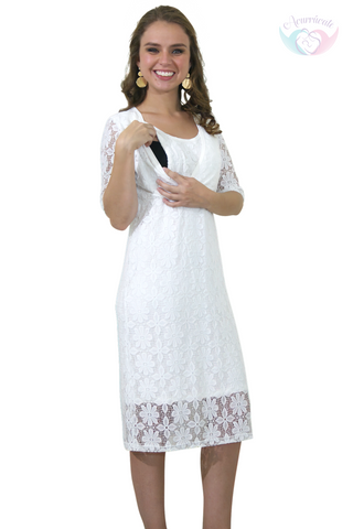 Imagen de Vestido de lactancia con Encaje apertura cruzada