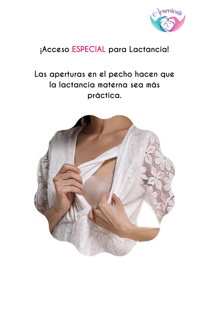 Vestido de lactancia con Encaje apertura cruzada – Acurrúcate.com