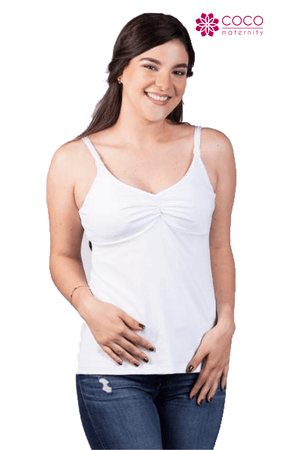 Blusa para lactancia tank coco maternity blanco