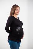 Imagen de Blusa para embarazo basic manga larga color negra estampado diente de león