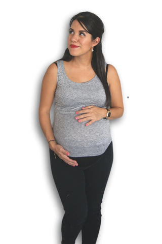 Imagen de Blusa para lactancia tirante ancho color Gris jaspe Coco Maternity